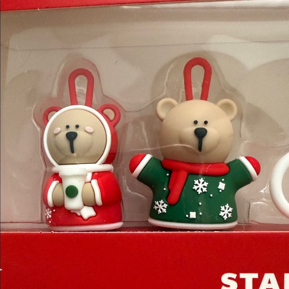 Rare Starbucks Bearista Christmas Cup and Straw cover set from Mexico 🇲🇽 - Picture 5 of 9